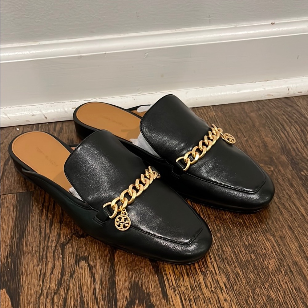 Tory Butch Mini Benton Leather Loafer Slide In Black